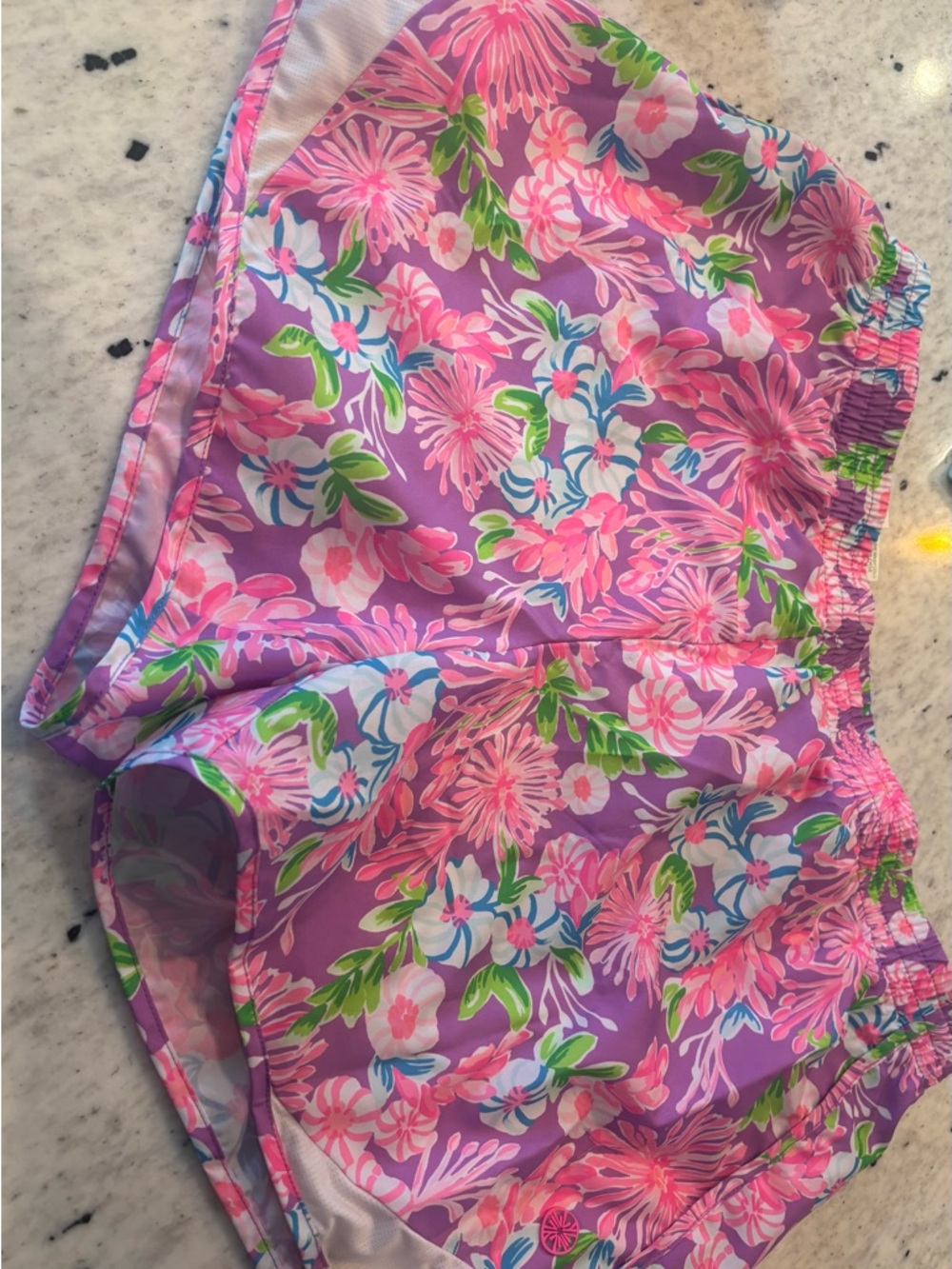 Lilly Pulitzer Purple Floral Luxetic Shorts - EXCELLENT condition